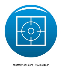Destination icon vector blue circle isolated on white background 