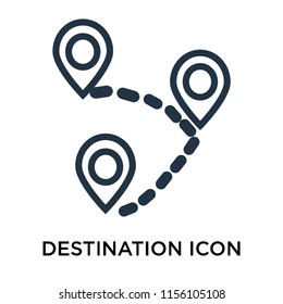 Destination icon vector isolated on white background. thin symbols or lined elements in outline style