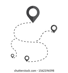 Destination icon vector isolated on white background. thin symbols or lined elements in outline style. Eps 10