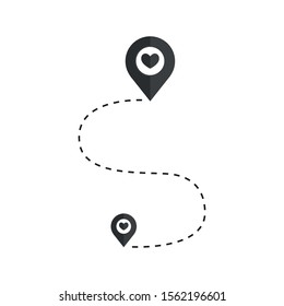 Destination icon vector isolated on white background. thin symbols or lined elements in outline style. Eps 10