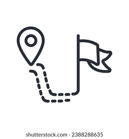 destination icon. vector.Editable stroke.linear style sign for use web design,logo.Symbol illustration.