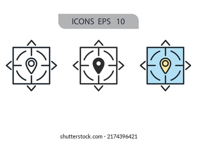 destination icons  symbol vector elements for infographic web