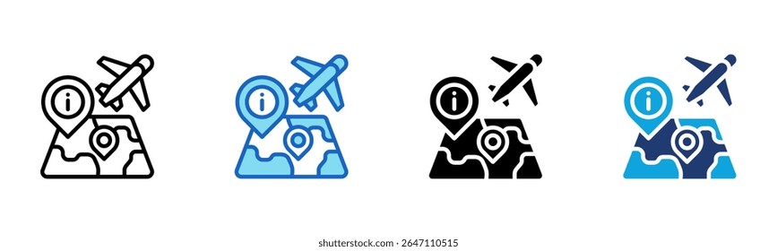 Destination Info icon Multi Style Vector Illustration