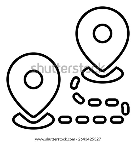 destination line icon design. destination thin black outline symbol vector illustration. editable stroke icon on transparent background.
