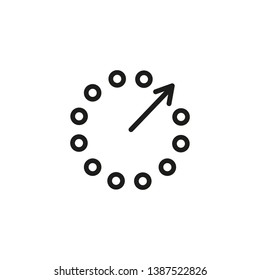 Destination line icon. Time, arrow, clock. Deadline concept. Can be used for topics like rotation, navigation, limit