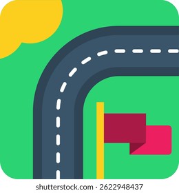 Destination Line vector Icon Design