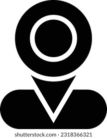 Destination and Location Glyph Icon, Vector - Black Solid Icon