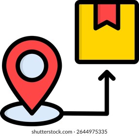 Ícone de local de destino Ilustração de vetor de cor linear