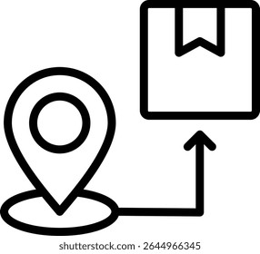 Ilustração do vetor de contorno do ícone de local de destino