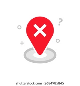 Destination location not found. Unknown Location concept illustration. Graphic elements for user interface, icons, infographic etc