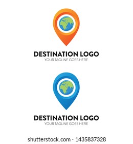 Destination Logo Design Vector Template