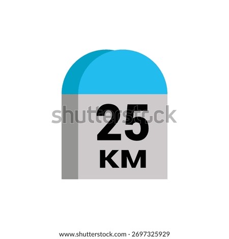 destination mile 25 km stone small stone landmark the roadside road side distance detail