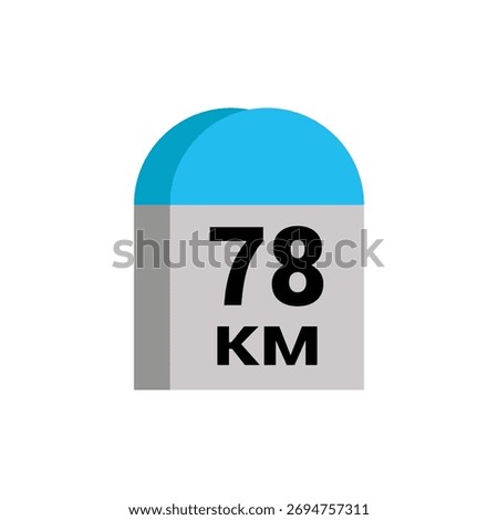 destination mile 78 km stone small stone landmark the roadside road side distance detail