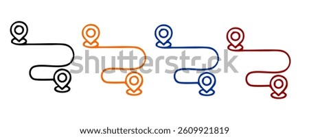 Destination Outline Icon Design illustration. Map and Navigation Symbol on White background