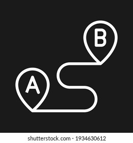 Destination, path, route, ab icon vector image. Can also be used for Navigation. Suitable for use on web apps, mobile apps and print media.