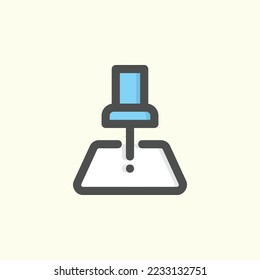  destination pin icon, isolated navigations colored outline icon in light blue background, perfect for website, blog, logo, graphic design, social media, UI, mobile app
