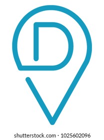 Destination Pin. Vector Illustration.
