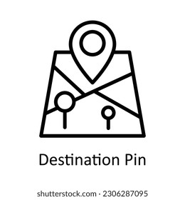 Destination Pin vector     outline Icon Design illustration. Location and Map Symbol on White background EPS 10 File