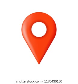 Destination place pin. Red place pointer. Map position mark