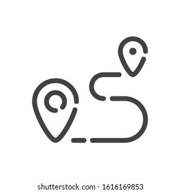 Destination point outline icon. Vector illustration.