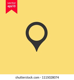 Destination point vector icon. Location in map tag vector sign. 