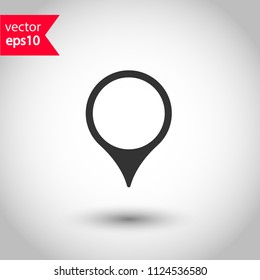 Destination point vector icon. Location in map tag vector sign. Navigation icon. Position mark sign. Geo location point icon. Studio background. EPS 10 vector flat sign. Geolocation vector symbol.