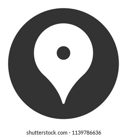 Destination point vector icon. Location in map tag vector sign. Navigation icon. Position mark sign. Geo location point icon. Gray background. Vector flat sign. Geolocation vector symbol.