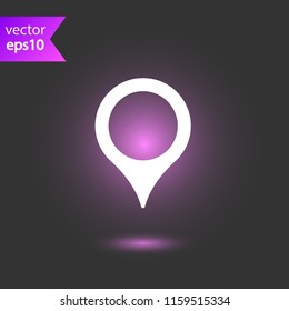 Destination point vector icon. Location in map tag vector sign. Navigation icon. Position mark sign. Geo location point icon. EPS 10 flat symbol