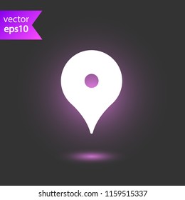 Destination point vector icon. Location in map tag vector sign. Navigation icon. Position mark sign. Geo location point icon. EPS 10 flat symbol