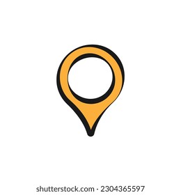 Icono de vector de punto de destino. Ubicación en el diseño de la etiqueta plana del mapa. Icono de navegación. Signo de marca de posición. Icono de punto de ubicación geográfica. Pictograma de símbolo plano de geolocalización. icono de interfaz de usuario de UX