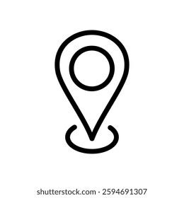 Destination point vector icon. Location in map sign design. Navigation icon. Position mark sign. Geo location point icon.