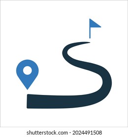 Destination, route, travel icon. Vector illustration.