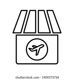 Destination store, Travel location line icon. Outline vector.