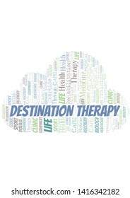Destination Therapy word cloud. Wordcloud made with text only.
