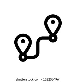 Destination (Travel) icon outline vector. isolated on white background