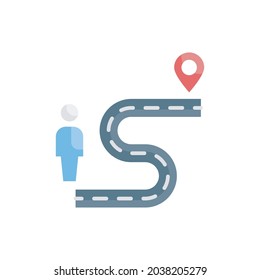 Destination vector flat icon style illustration. Eps 10 file