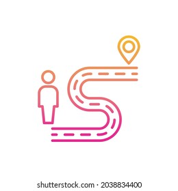 Destination vector gradient icon style illustration. Eps 10 file