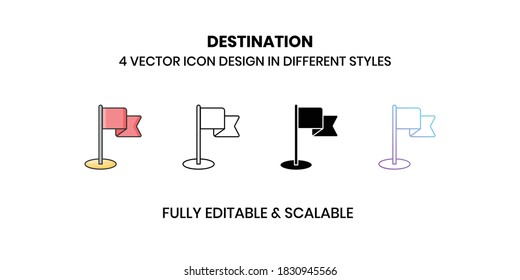 Destination Vector illustration icons in different style