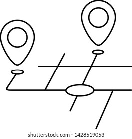 Destination. Vector outline icon isolated on white background.