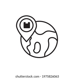 Destination vector outline icon style illustration. EPS 10 File