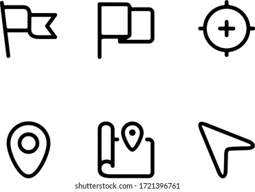 Destination vector outline user interface icons.