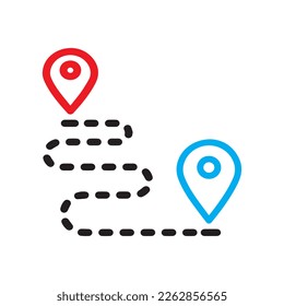 destination,pin location,map icon vector isolated on background