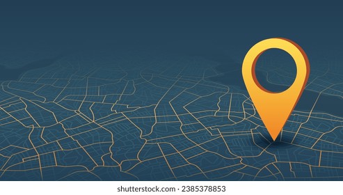 Destinations. Gps tracking map. Track navigation pins on street maps, navigate mapping technology and locate position pin. Futuristic travel gps map or location navigator vector illustration