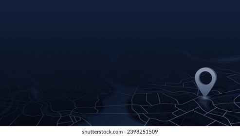 Destinations. Gps tracking map. Track navigation pin on street maps, navigate mapping locate position pin. Isometric abstract map background. Digital art. Editable vector illustration
