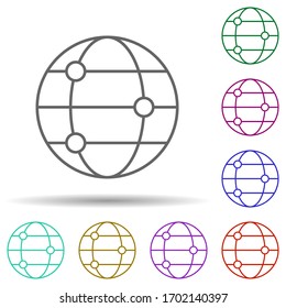 Destinations multi color icon. Simple thin line, outline vector of logistics icons for ui and ux, website or mobile application