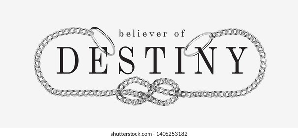 destiny slogan with silver chrome lace illustration