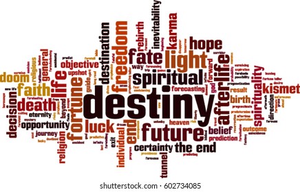 Destiny word cloud concept. Vector illustration