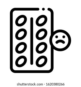 Destress Pills Icon Vector. Outline Destress Pills Sign. Isolated Contour Symbol Illustration