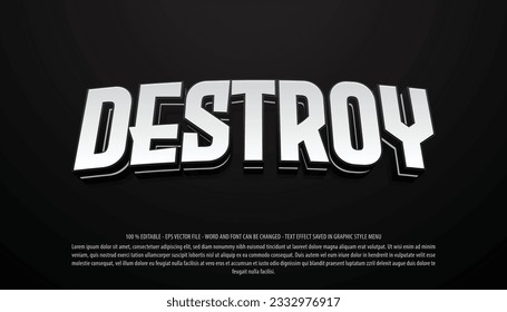 Destroy 3d style editable text effect