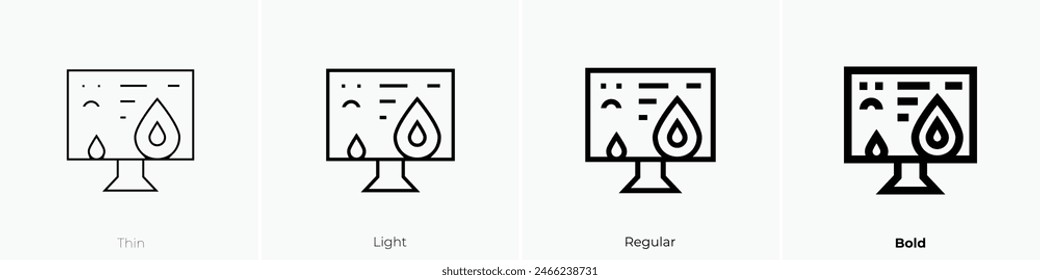 destroy icon. Thin, Light Regular And Bold style design isolated on white background